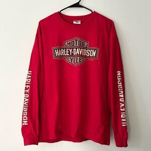 Vintage Harley-Davidson Long Sleeve T-Shirt Tombstone Arizona Red Men’s Size Lg